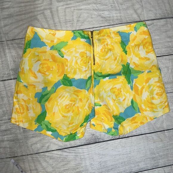 Lilly Pulitzer Deenie Shorts in Sunglow Yellow Roses - First Impression sz 00 - Picture 2 of 7